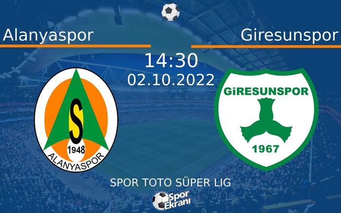 02 Ekim 2022 Alanyaspor vs Giresunspor maçı Hangi Kanalda Saat Kaçta Yayınlanacak? 02 Ekim 2022 Alanyaspor vs Giresunspor maçı Hangi Kanalda Saat Kaçta Yayınlanacak?