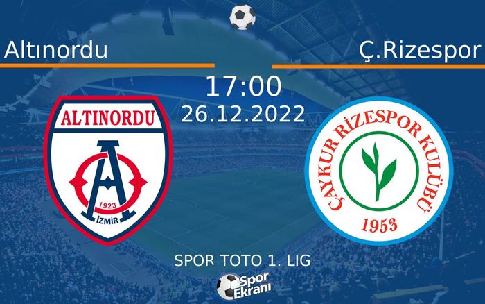 26 Aralık 2022 Altınordu vs Ç.Rizespor maçı Hangi Kanalda Saat Kaçta Yayınlanacak?