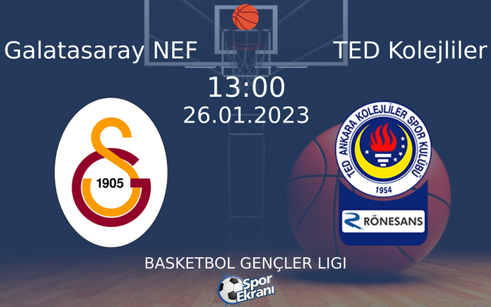 26 Ocak 2023 Galatasaray NEF vs TED Kolejliler maçı Hangi Kanalda Saat Kaçta Yayınlanacak?