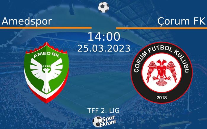 25 Mart 2023 Amedspor vs Çorum FK maçı Hangi Kanalda Saat Kaçta Yayınlanacak? 25 Mart 2023 Amedspor vs Çorum FK maçı Hangi Kanalda Saat Kaçta Yayınlanacak?