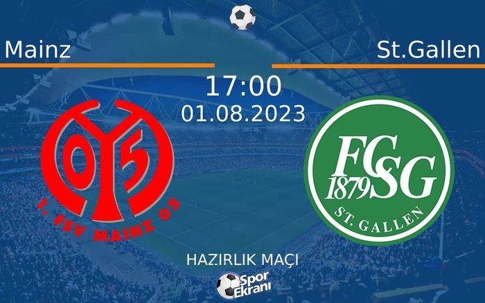 01 Ağustos 2023 Mainz vs St.Gallen maçı Hangi Kanalda Saat Kaçta Yayınlanacak? 01 Ağustos 2023 Mainz vs St.Gallen maçı Hangi Kanalda Saat Kaçta Yayınlanacak?
