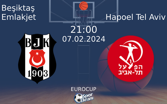 07 Şubat 2024 Beşiktaş Emlakjet vs Hapoel Tel Aviv maçı Hangi Kanalda Saat Kaçta Yayınlanacak?