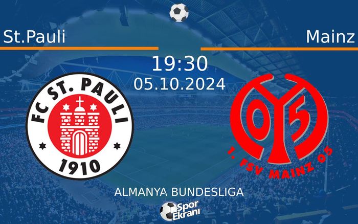 05 Ekim 2024 St.Pauli vs Mainz maçı Hangi Kanalda Saat Kaçta Yayınlanacak? 05 Ekim 2024 St.Pauli vs Mainz maçı Hangi Kanalda Saat Kaçta Yayınlanacak?