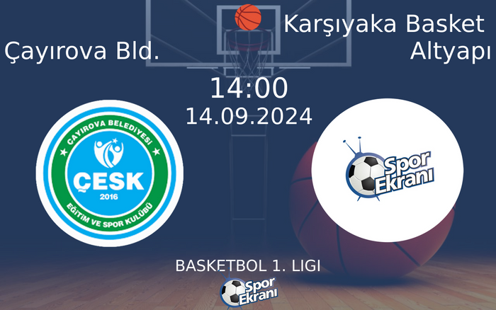 14 Eylül 2024 Çayırova Bld. vs Karşıyaka Basket Altyapı maçı Hangi Kanalda Saat Kaçta Yayınlanacak? 14 Eylül 2024 Çayırova Bld. vs Karşıyaka Basket Altyapı maçı Hangi Kanalda Saat Kaçta Yayınlanacak?