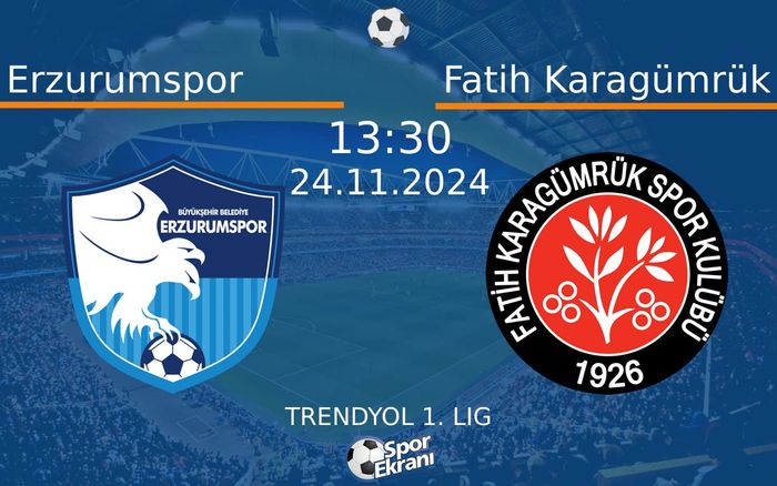 24 Kasım 2024 Erzurumspor vs Fatih Karagümrük maçı Hangi Kanalda Saat Kaçta Yayınlanacak? 24 Kasım 2024 Erzurumspor vs Fatih Karagümrük maçı Hangi Kanalda Saat Kaçta Yayınlanacak?