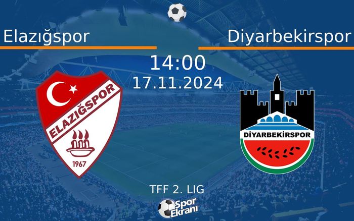 17 Kasım 2024 Elazığspor vs Diyarbekirspor maçı Hangi Kanalda Saat Kaçta Yayınlanacak? 17 Kasım 2024 Elazığspor vs Diyarbekirspor maçı Hangi Kanalda Saat Kaçta Yayınlanacak?