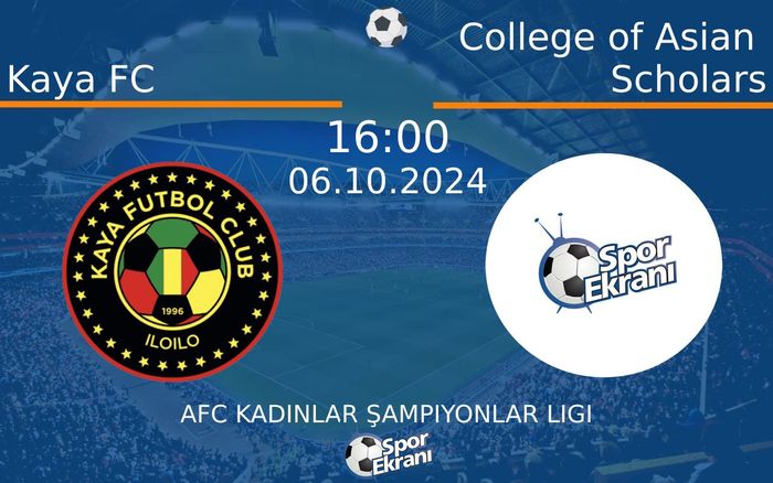 06 Ekim 2024 Kaya FC vs College of Asian Scholars maçı Hangi Kanalda Saat Kaçta Yayınlanacak?