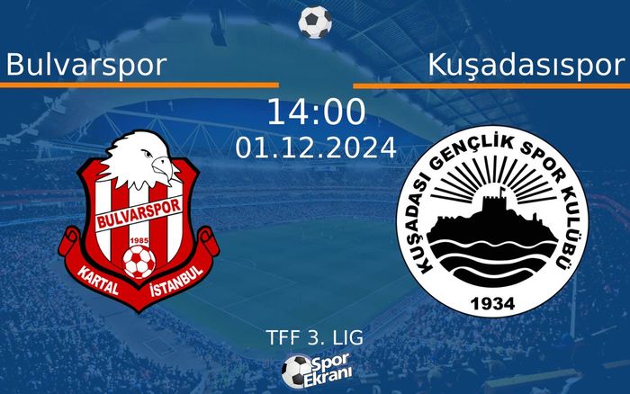 01 Aralık 2024 Bulvarspor vs Kuşadasıspor maçı Hangi Kanalda Saat Kaçta Yayınlanacak?