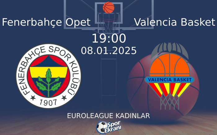 08 Ocak 2025 Fenerbahçe Opet vs Valencia Basket maçı Hangi Kanalda Saat Kaçta Yayınlanacak? 08 Ocak 2025 Fenerbahçe Opet vs Valencia Basket maçı Hangi Kanalda Saat Kaçta Yayınlanacak?
