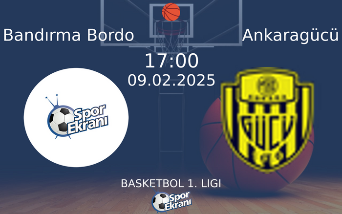 09 Şubat 2025 Bandırma Bordo vs Ankaragücü maçı Hangi Kanalda Saat Kaçta Yayınlanacak? 09 Şubat 2025 Bandırma Bordo vs Ankaragücü maçı Hangi Kanalda Saat Kaçta Yayınlanacak?