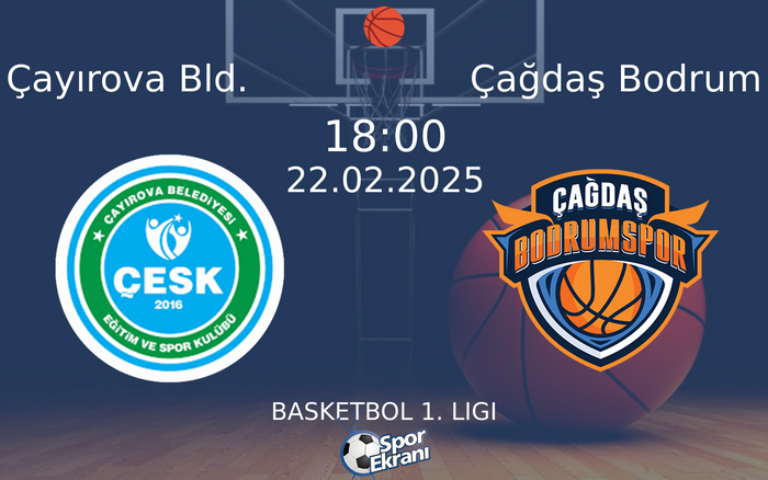 22 Şubat 2025 Çayırova Bld. vs Çağdaş Bodrum maçı Hangi Kanalda Saat Kaçta Yayınlanacak? 22 Şubat 2025 Çayırova Bld. vs Çağdaş Bodrum maçı Hangi Kanalda Saat Kaçta Yayınlanacak?