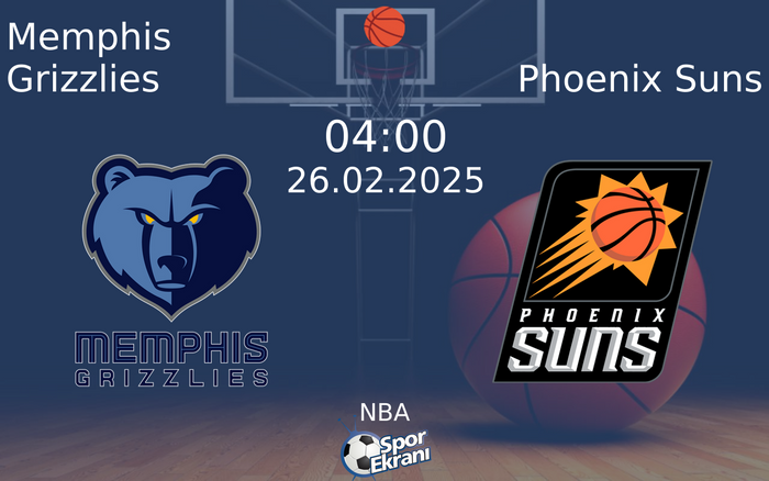 26 Şubat 2025 Memphis Grizzlies vs Phoenix Suns maçı Hangi Kanalda Saat Kaçta Yayınlanacak? 26 Şubat 2025 Memphis Grizzlies vs Phoenix Suns maçı Hangi Kanalda Saat Kaçta Yayınlanacak?