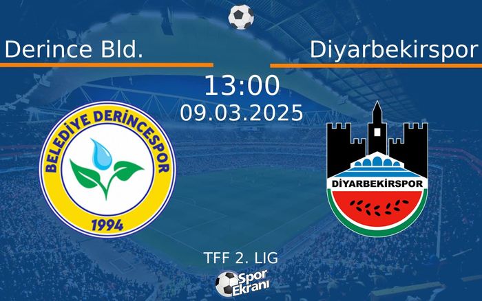 09 Mart 2025 Derince Bld. vs Diyarbekirspor maçı Hangi Kanalda Saat Kaçta Yayınlanacak? 09 Mart 2025 Derince Bld. vs Diyarbekirspor maçı Hangi Kanalda Saat Kaçta Yayınlanacak?