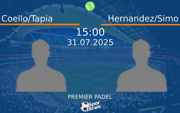 31 Temmuz 2025 Coello/Tapia vs Hernandez/Simo maçı Hangi Kanalda Saat Kaçta Yayınlanacak? 31 Temmuz 2025 Coello/Tapia vs Hernandez/Simo maçı Hangi Kanalda Saat Kaçta Yayınlanacak?