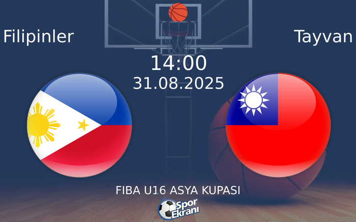 31 Ağustos 2025 Filipinler vs Tayvan maçı Hangi Kanalda Saat Kaçta Yayınlanacak?