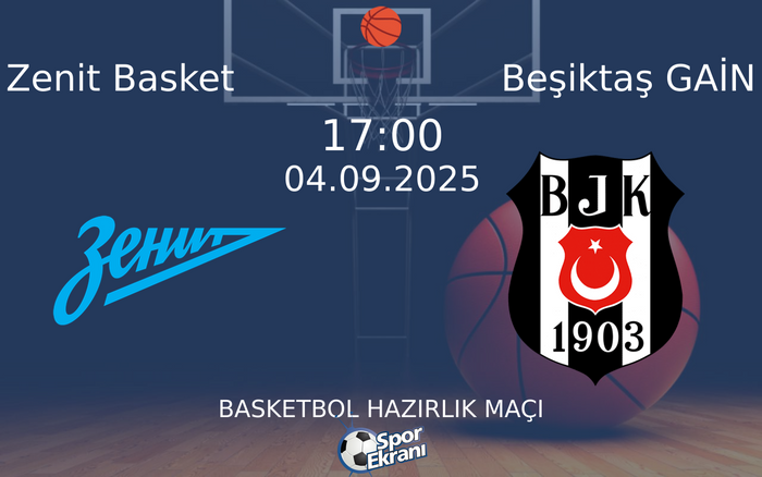 04 Eylül 2025 Zenit Basket vs Beşiktaş GAİN maçı Hangi Kanalda Saat Kaçta Yayınlanacak?