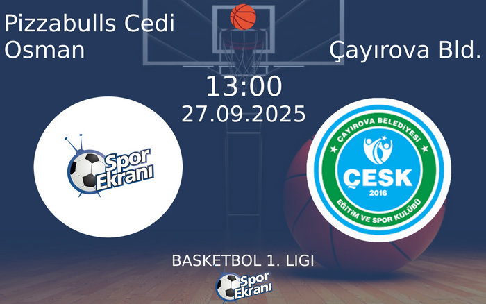 27 Eylül 2025 Pizzabulls Cedi Osman vs Çayırova Bld. maçı Hangi Kanalda Saat Kaçta Yayınlanacak?