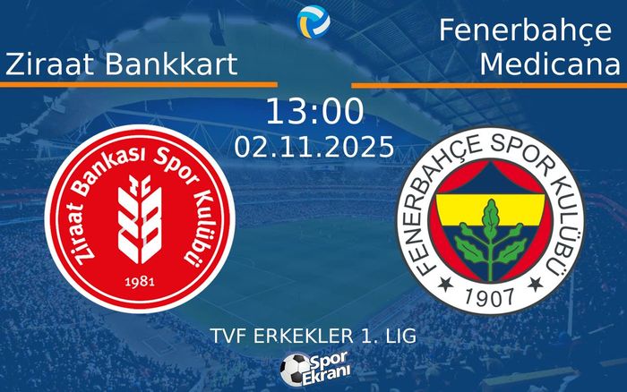 02 Kasım 2025 Ziraat Bankkart vs Fenerbahçe Medicana maçı Hangi Kanalda Saat Kaçta Yayınlanacak? 02 Kasım 2025 Ziraat Bankkart vs Fenerbahçe Medicana maçı Hangi Kanalda Saat Kaçta Yayınlanacak?