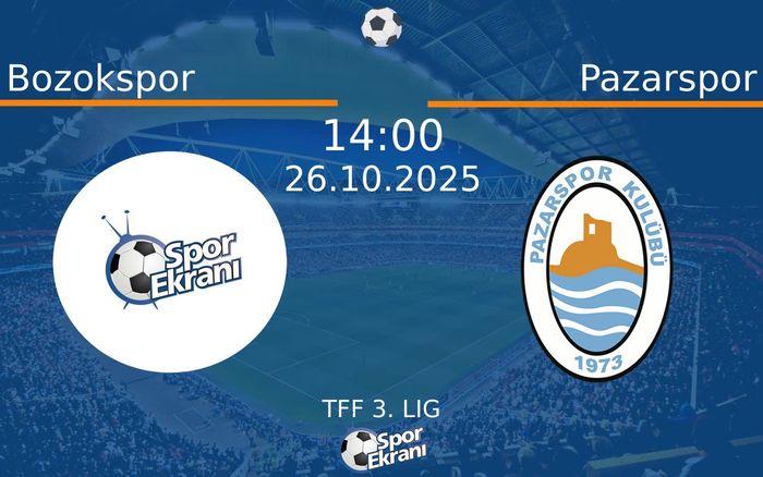 26 Ekim 2025 Bozokspor vs Pazarspor maçı Hangi Kanalda Saat Kaçta Yayınlanacak? 26 Ekim 2025 Bozokspor vs Pazarspor maçı Hangi Kanalda Saat Kaçta Yayınlanacak?