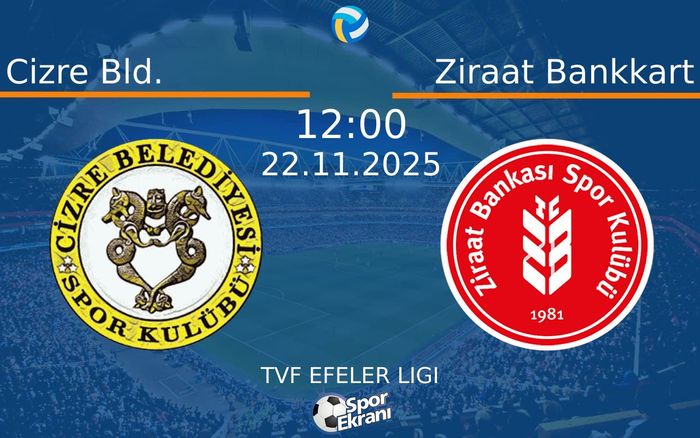 22 Kasım 2025 Cizre Bld. vs Ziraat Bankkart maçı Hangi Kanalda Saat Kaçta Yayınlanacak?