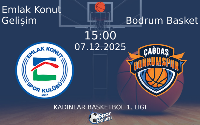 07 Aralık 2025 Emlak Konut Gelişim vs Bodrum Basket maçı Hangi Kanalda Saat Kaçta Yayınlanacak? 07 Aralık 2025 Emlak Konut Gelişim vs Bodrum Basket maçı Hangi Kanalda Saat Kaçta Yayınlanacak?