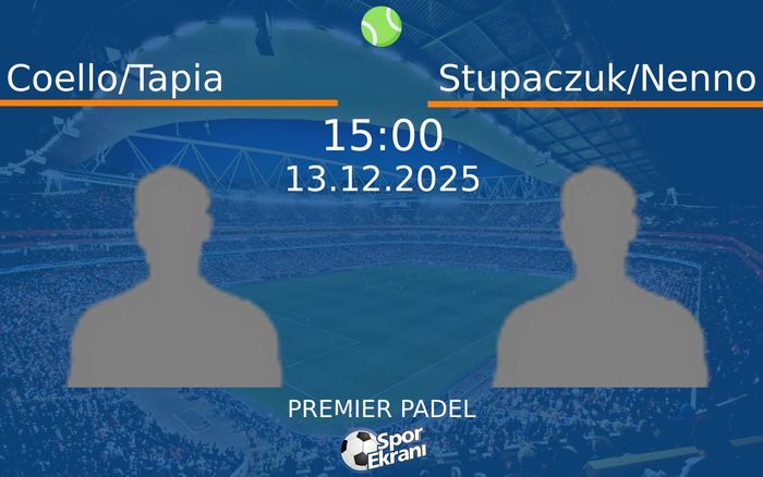 13 Aralık 2025 Coello/Tapia vs Stupaczuk/Nenno maçı Hangi Kanalda Saat Kaçta Yayınlanacak?