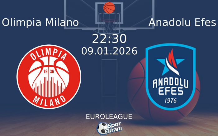 09 Ocak 2026 Olimpia Milano vs Anadolu Efes maçı Hangi Kanalda Saat Kaçta Yayınlanacak?