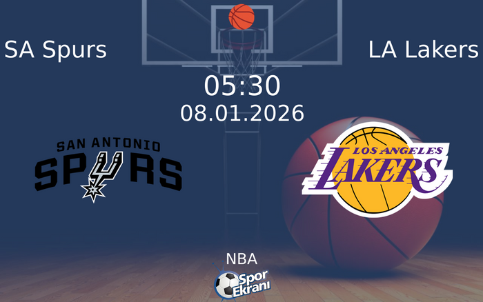 08 Ocak 2026 SA Spurs vs LA Lakers maçı Hangi Kanalda Saat Kaçta Yayınlanacak? 08 Ocak 2026 SA Spurs vs LA Lakers maçı Hangi Kanalda Saat Kaçta Yayınlanacak?