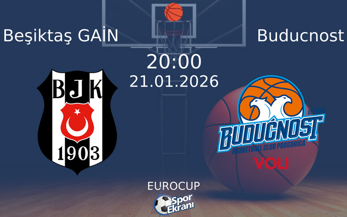 21 Ocak 2026 Beşiktaş GAİN vs Buducnost maçı Hangi Kanalda Saat Kaçta Yayınlanacak? 21 Ocak 2026 Beşiktaş GAİN vs Buducnost maçı Hangi Kanalda Saat Kaçta Yayınlanacak?