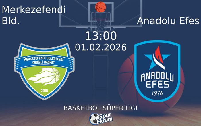 01 Şubat 2026 Merkezefendi Bld. vs Anadolu Efes maçı Hangi Kanalda Saat Kaçta Yayınlanacak?