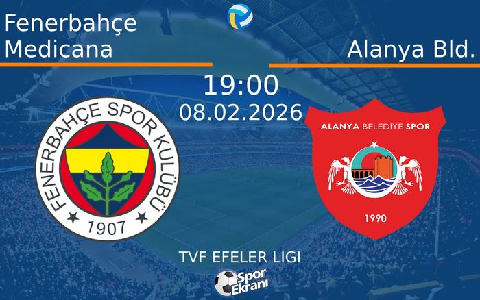 08 Şubat 2026 Fenerbahçe Medicana vs Alanya Bld. maçı Hangi Kanalda Saat Kaçta Yayınlanacak? 08 Şubat 2026 Fenerbahçe Medicana vs Alanya Bld. maçı Hangi Kanalda Saat Kaçta Yayınlanacak?