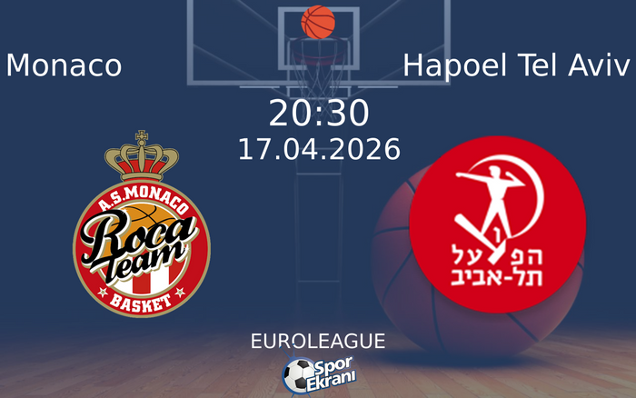17 Nisan 2026 Monaco vs Hapoel Tel Aviv maçı Hangi Kanalda Saat Kaçta Yayınlanacak? 17 Nisan 2026 Monaco vs Hapoel Tel Aviv maçı Hangi Kanalda Saat Kaçta Yayınlanacak?